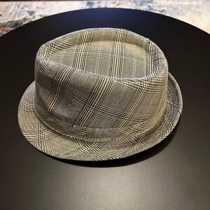 Stylish Gray Plaid Women's Fedora Hat